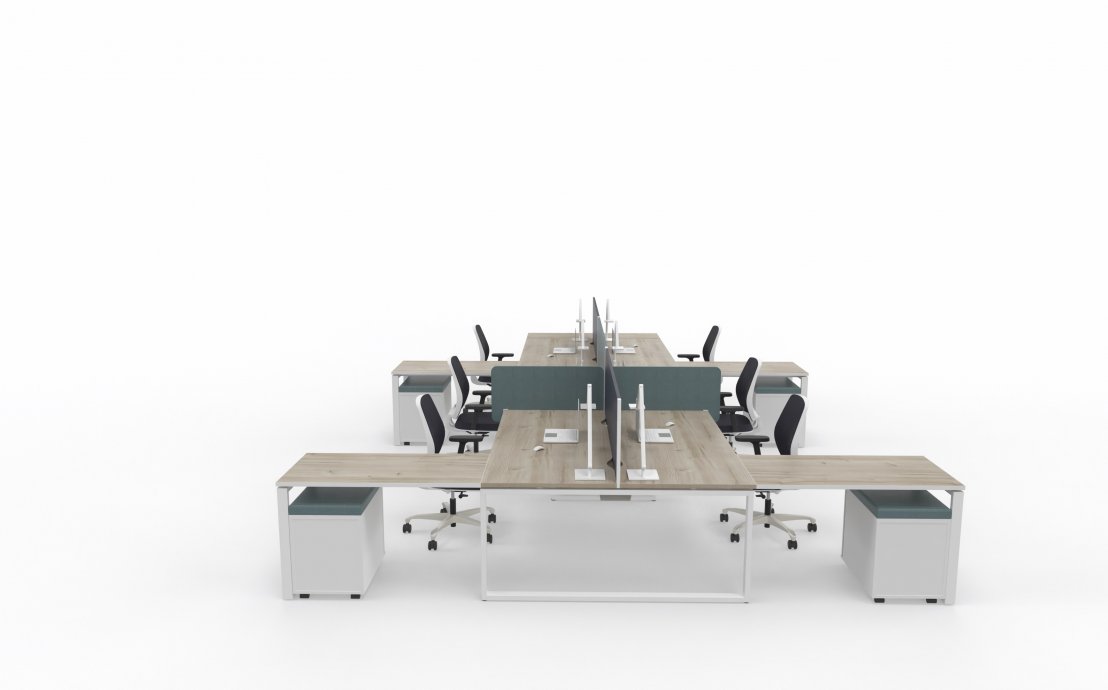 Optymalizacja przestrzeni biurowej - biurka wieloosobowe MARO