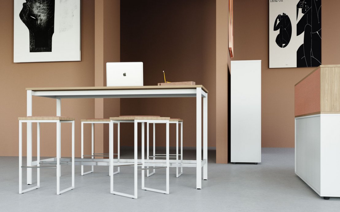 Ergonomiczne stoły biurowe - kolekcja stołów wysokich Idea