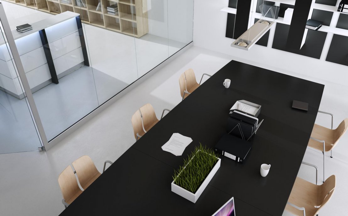 Konferenztisch L-Line in Schwarz - Büromöbel von MARO