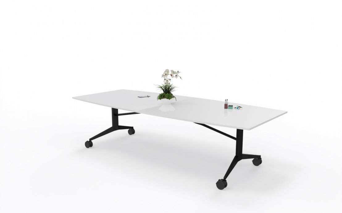 Konferenztisch AXY-Line Mobile, Tischplatte weiß