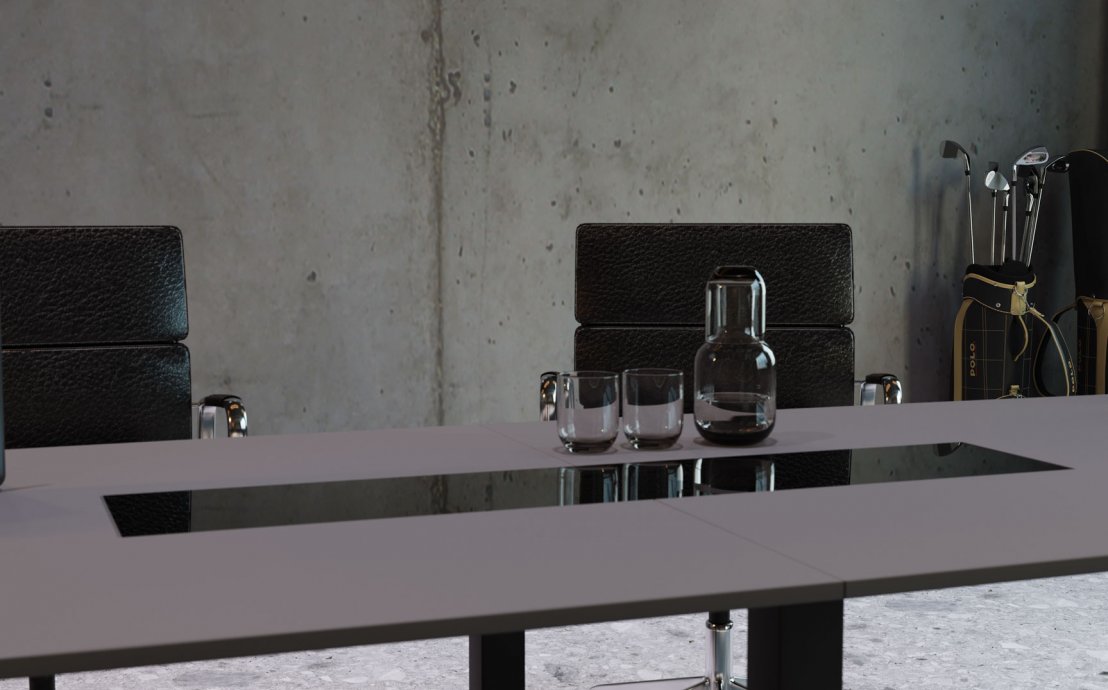Stylowe biura - stół konferencyjny Graf ze wstawką szklaną