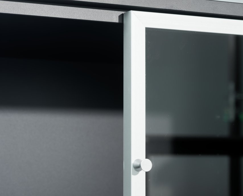 Witryny gabinetowe Graf - drzwi skrzydłowe w ramie aluminiowej