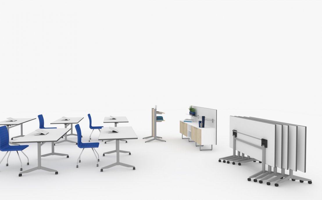 Rozwiązania do nowoczesnych biur - składane stoły mobilne