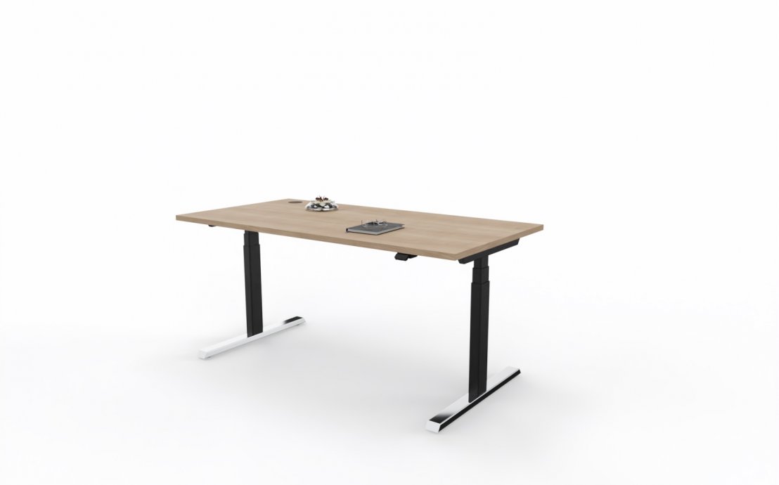 Schreibtisch mit Freiformplatte, elektromotorisch höhenverstellbar