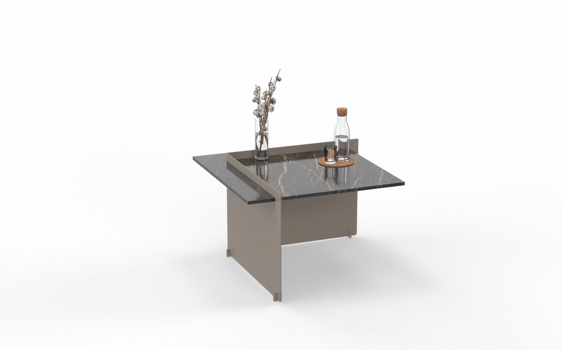 Elegante Beistelltische Lusso 3, Tischplatte - Stein poliert