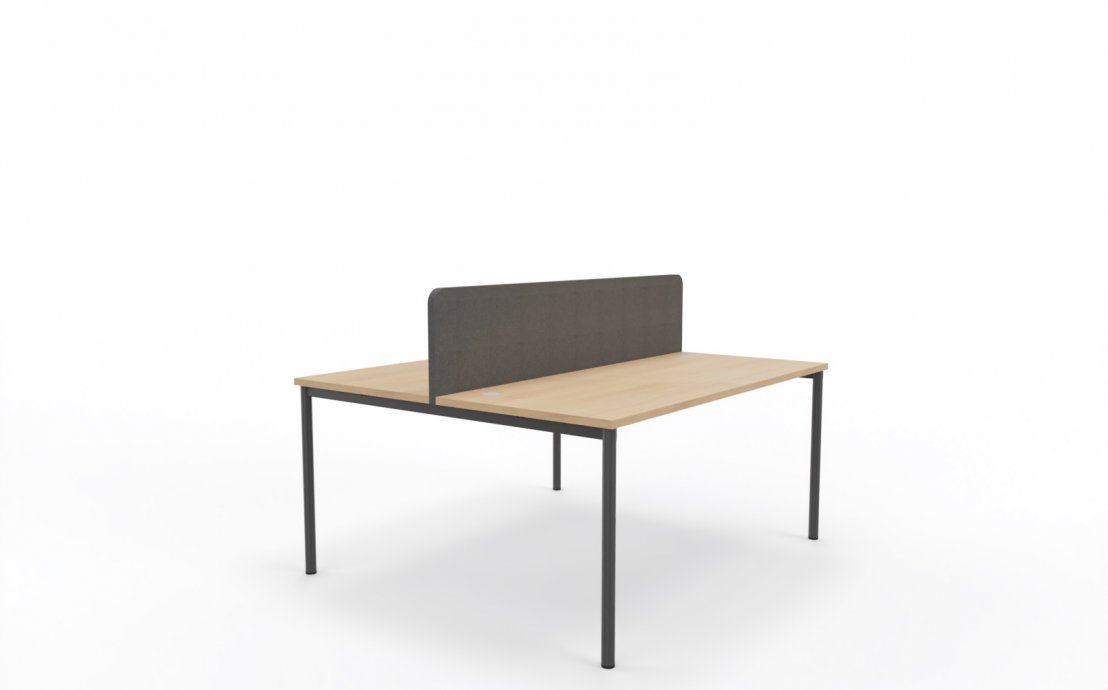 Biurko Op-Lite O typu bench z panelem tapicerowanym