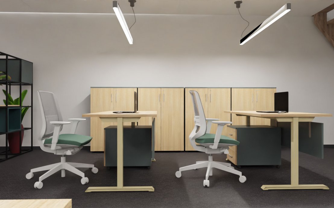 Schreibtisch Op-Lite T, perfekt für große und kleine Büroräume