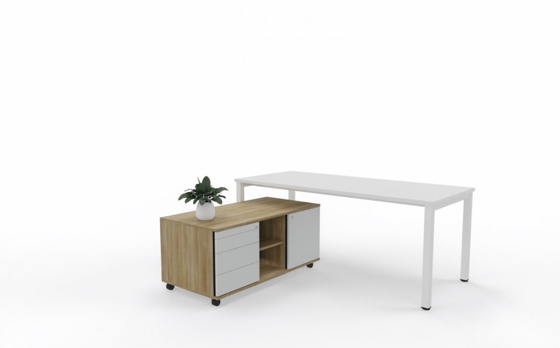 Schreibtisch mit integriertem Sideboard, verschiedene Modelle - MARO