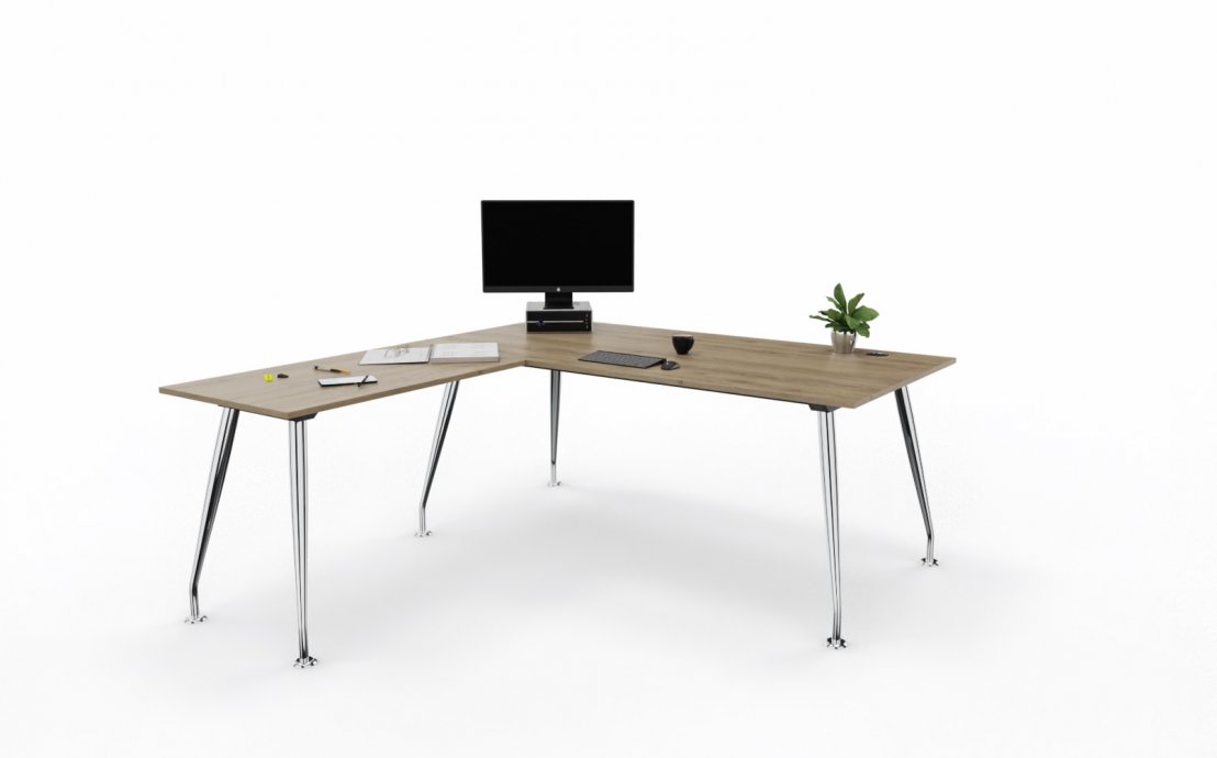 Büromöbel vom Hersteller - Managerschreibtisch Sirio mit Anbautisch