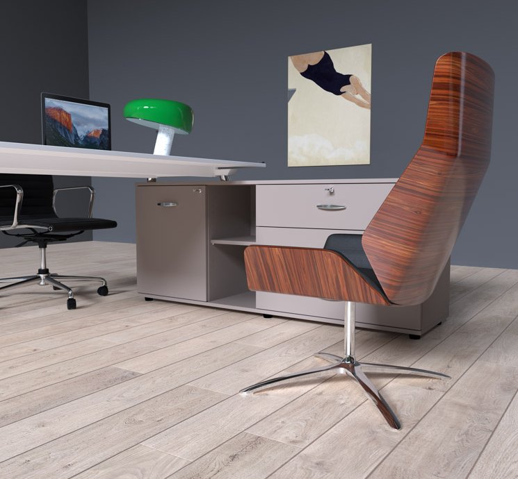 Schreibtisch mit Unterbausideboard integriert - MARO Büromöbel