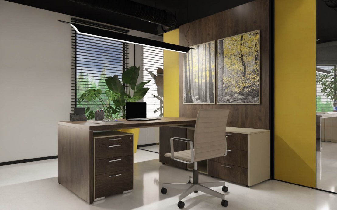 Nowoczesne przestrzenie biurowe - biurko gabinetowe Toris