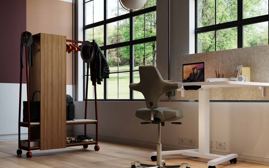 meble biurowe biurka elektryczne Wariant i garderoba mobilna