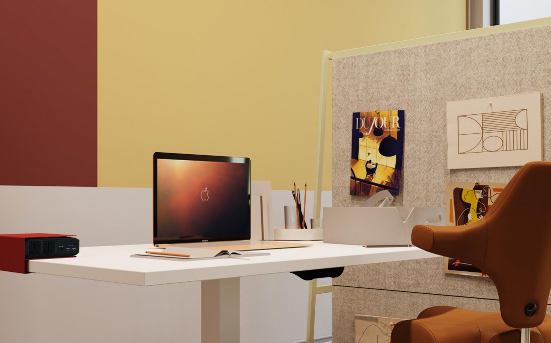 meble biurowe biurka elektryczne Wariant i ścianka mobilna5